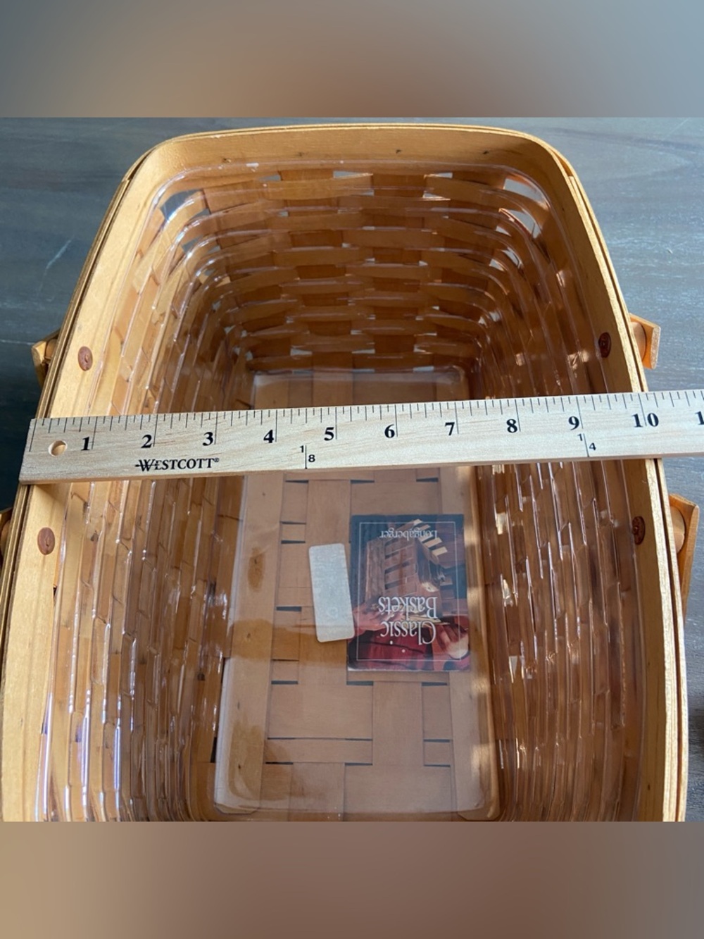 Longaberger Medium Market Basket w/ Protector Insert - Picture 5 of 11